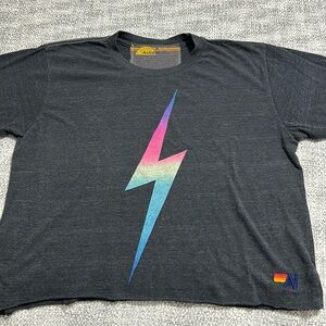 Aviator Nation Boyfriend Rainbow Bolt Tee